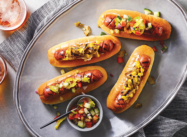 Pigtail Hot Dogs with Chicago-Style Salsa