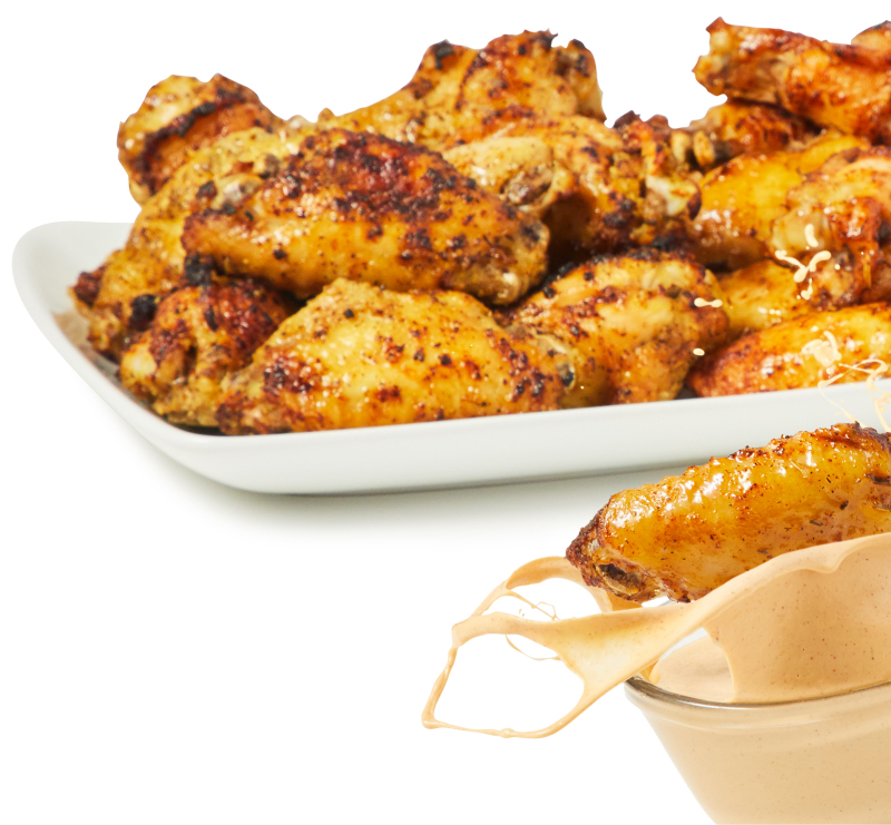 platter of chicken wings