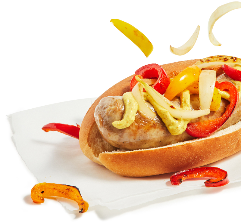 sausage and peppers sandwich