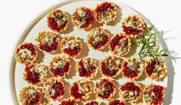 Cranberry, Gorgonzola, and Bacon Phyllo Cups
